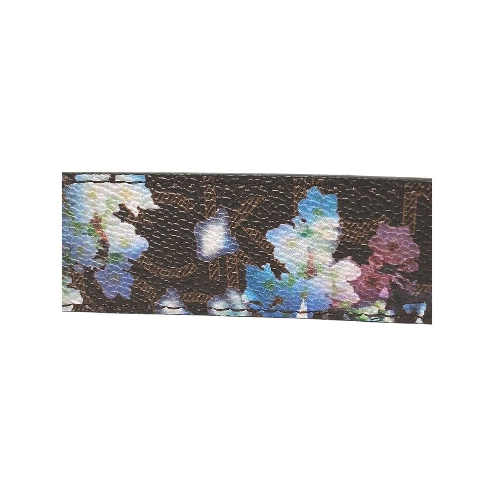 Calvin Klein Floral Belt XL Sz 48" Brown Blue Silver Logo Buckle Boho Cottage - Picture 4 of 14